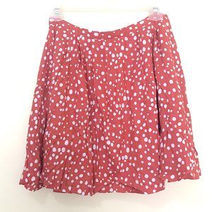 Forever 21 Coral Polka Dot Circle Skirt
